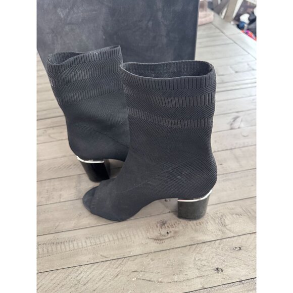 ALEXANDER WANG Cat Stretch Sock Boots Booties Black Heeled Size 39.5 - Picture 8 of 10